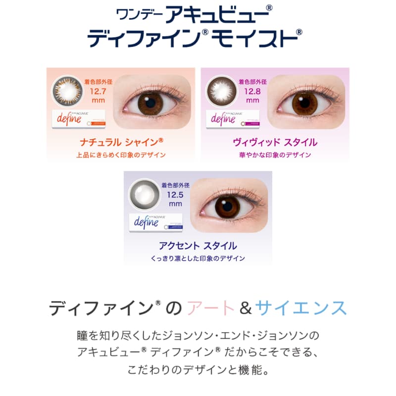 ワンデーアキュビューディファインモイストカラーラインナップ